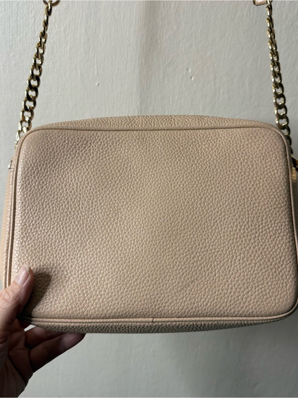 Michael Kors Fulton Nude Beige Leather Crossbody Bag - Picture 3 of 7